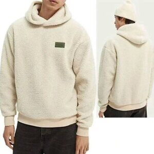 Scotch & Soda Men's Sherpa Pullover Hoodie Sz. M - Cream/Beige - VERY Good Cond.